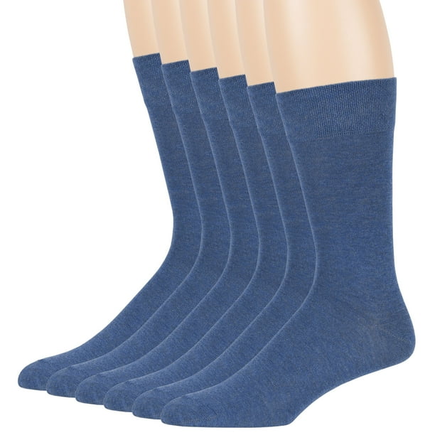 7BIGSTARS KINGDOM Mens Cotton Comfort Big and Tall Socks, Denim Blue
