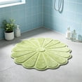 thumbnail image 5 of PoyoKee 1pc Bathroom Rugs, Flower Shape Soft Absorbent Bath Mat, Antiskid Decorative Bath Mats for Bathroom Floor, Home Decor, 23.6" x 23.6" - Green, 5 of 6