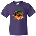 thumbnail image 3 of Inktastic Cheetah Print Pretty Pumpkin with Fall Leaves Youth T-Shirt, 3 of 5