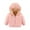 Pink, variant on Odeerbi Kids Heavy Coat Winter Warm Padded Coats Toddler Baby Boys Girls Autumn Cotton Padded Jacket With Velvet Lining Hooded Zipper Coat Black