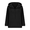 thumbnail image 4 of Lovskoo Women's Sherpa Pullover Quarter Zip Solid Color Long Sleeve Fluffy Soft Fleece Jackets Sweatshirts Hoodies Outwear Coat Black, 4 of 6