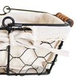 Black Foldable Wire Baskets, Wooden Handles, Liner Cloth, Perfect for