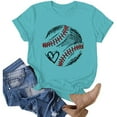 thumbnail image 4 of TODOZO Hot Sale!! Baseball Shirts for Women Baseball Mom Tshirt Baseball Graphic Tee Game Day Gifts Funny Short Sleeve Tops Sky Blue Xl, 4 of 5