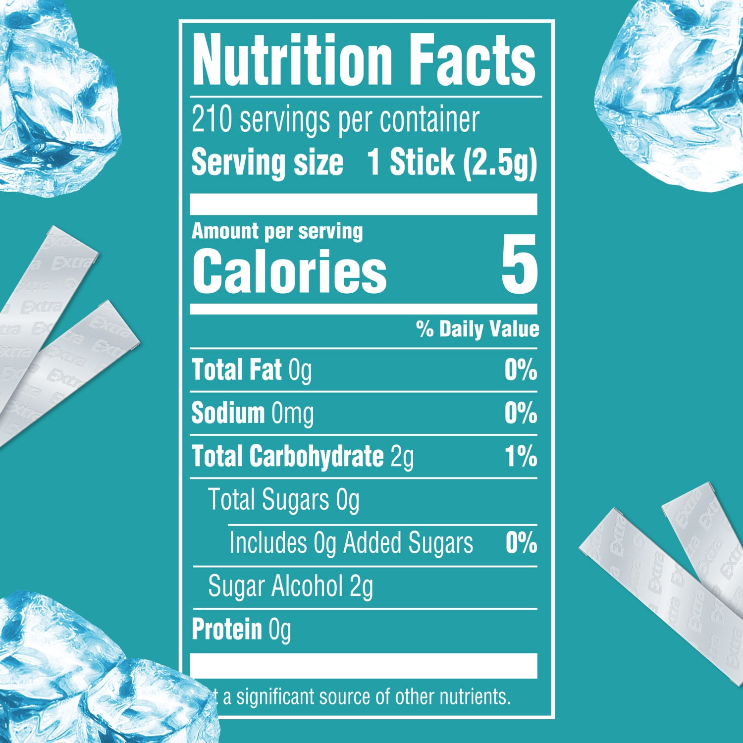 Extra Polar Ice Sugar Free Chewing Gum Bulk - 15 ct (6 Pack)