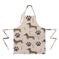 thumbnail image 2 of Dachshund and Paws Apron-Garden Aprons for Women with Pockets-Cotton Linen Waterproof Kitchen Cooking Gardening Aprons Adjustable for Kitchen,Cooking,BBQ and Salon 33x27 Inch, 2 of 7