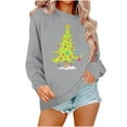thumbnail image 2 of Njoeus Christmas Sweatshirts for Women Crewneck Cute Christmas Tree Graphic Sweatshirt Long Sleeve Shirts Holiday Pullover Tops Xmas Gifts Gray M, 2 of 3