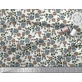 thumbnail image 2 of Soimoi Silk Fabric Leaves & Floral Block Printed Fabric 1 Yard 42 Inch Wide, 2 of 3