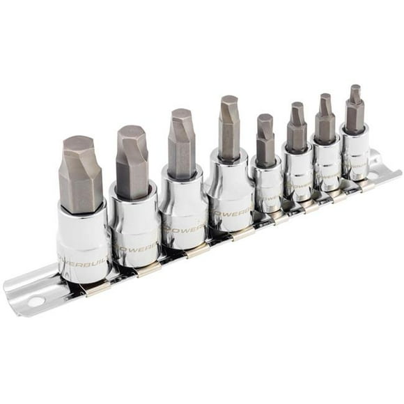 Powerbuilt 240093 Powerbuilt 240093 Zeon SAE Hex Bit Socket Set for Damaged Fasteners - 8 Piece