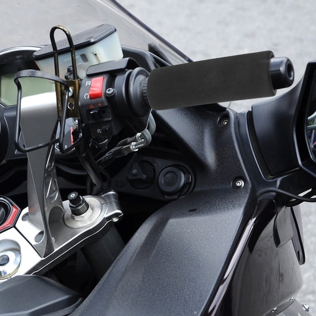AURARMLET 2Ud Grips Esponjosos Para Manillar De Motocicleta Negros Con Instalación Sencilla Y Ajuste Universal