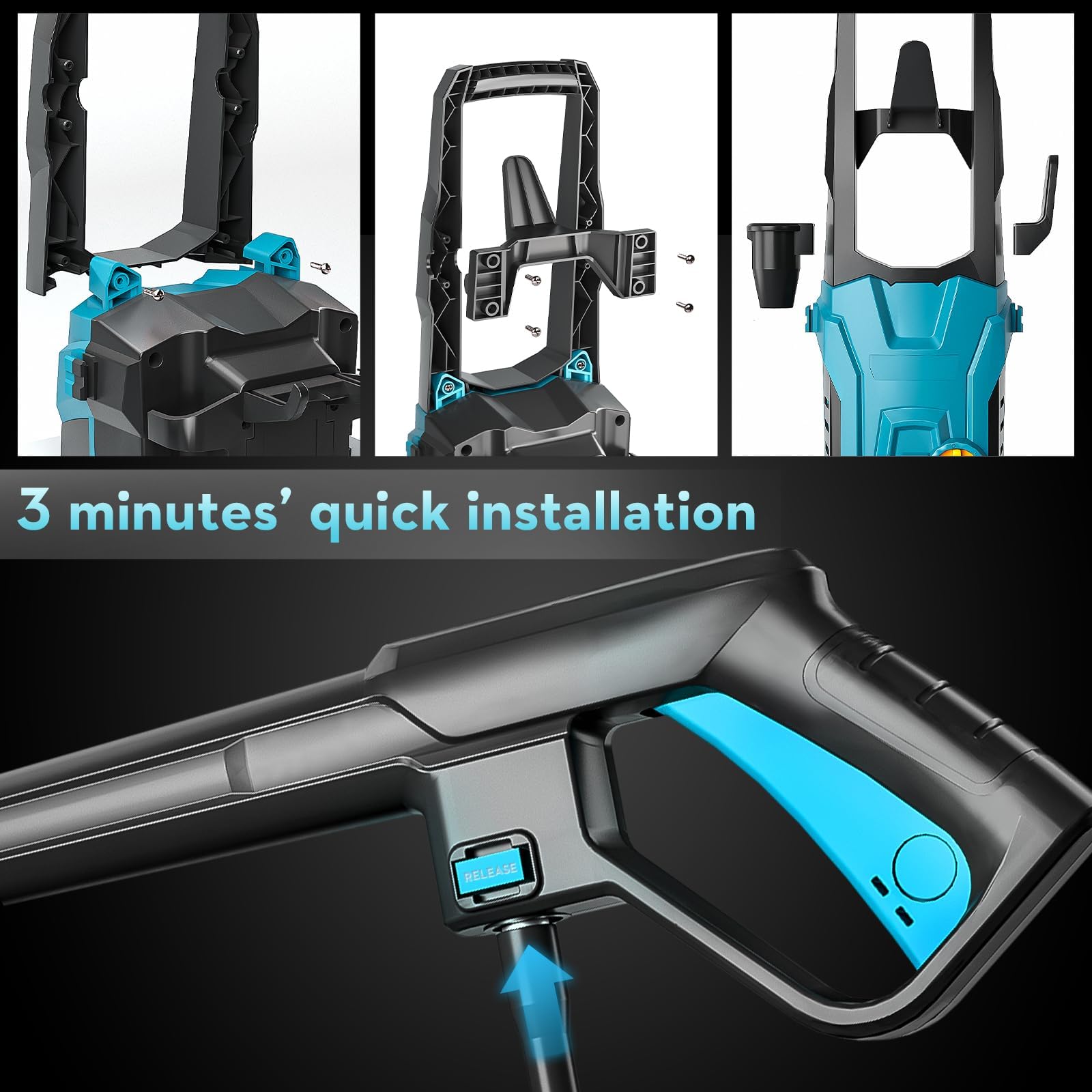 Gardguard Electric Pressure Washer 3800 Psi Power Washers Electric 1.76 GPM with 50FT Hose for Cleaning Cars, Driveways, Patios