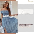 thumbnail image 2 of Women Wide Stretchy Belt,Vintage Chunky Buckle Elastic Waist Belts for Women Dress, 2 of 9