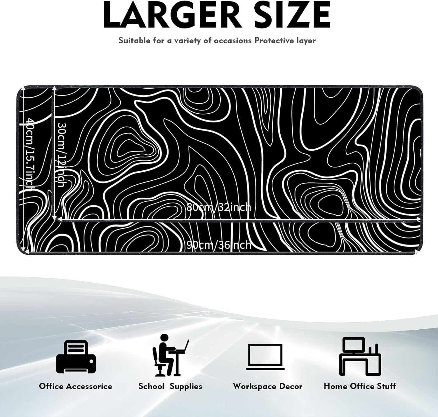 Gaming Mouse Pad, Large Mouse Pad for Desk, Desk Mat Extended Mousepad, with Non-Slip Rubber Base Desk Pad for Home Office Gaming (31.5 x 11.8", Modern Art)