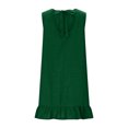 thumbnail image 6 of ClodeEU Women's Sleeveless Tank Dress with Ruffle Hem and Back Tie,Casual Loose Fit Knee Length Dress Green,Women's Plus M, 6 of 8