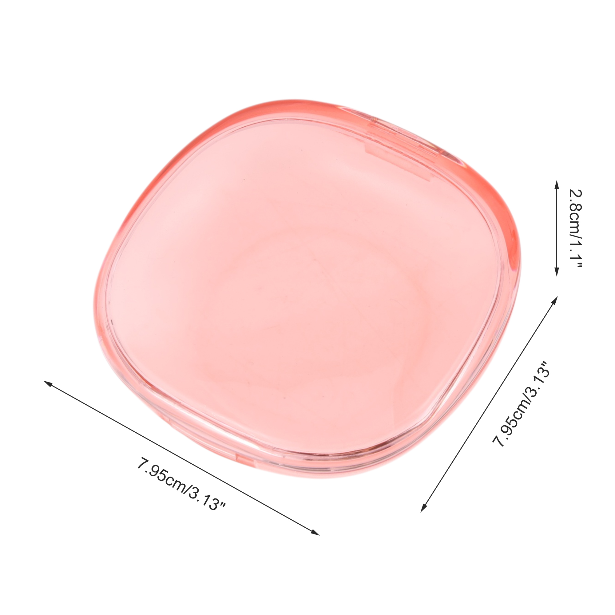 Unique Bargains Portable Clear Square-Round Retainer Case Braces Box1 Pc Transparent Pink