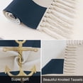 thumbnail image 6 of Yellow Anchor Nautical Bathroom Rug 2'x3', Navy Blue White Striped Low Profile Front Entryway Rug with Tassels, Woven Cotton Washable Kitchen Mat Carpet for Foyer Bedroom Back Door Decor, 6 of 9