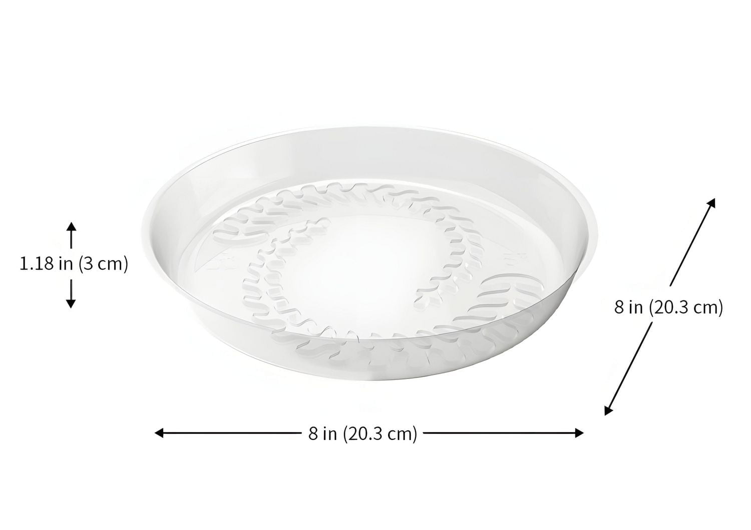 Hometrends Lightweight 6''/ 8''/ 10''/ 12''Clear Plant Saucer-Single Piece-Round Tray-Strong Plastic Plant saucers-Perfect for Use Indoor & Outdoor, Sturdy & Durable Round Plastic Plant Saucers