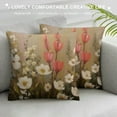 thumbnail image 3 of JEUXUS  Flowers Pillow Covers Farmhouse Throw Pillow Covers Set Modern Floral Blossom Cushion Covers for Sofa Couch Square Coze Soft Pillowcase with White Red Yellow Wideflowers, 3 of 5