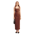thumbnail image 1 of Vestido Informal Liso Sin Mangas con Tirantes Finos para Mujer Marrón S, 1 of 10