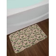 thumbnail image 2 of Floral Bath Mat, Image of Natural Tea Leaves with Purple Toned Paint Drops on Background, Plush Bathroom Decor Mat with Non Slip Backing, 29.5" X 17.5", Tan Plum and Lime Green, by Ambesonne, 2 of 2