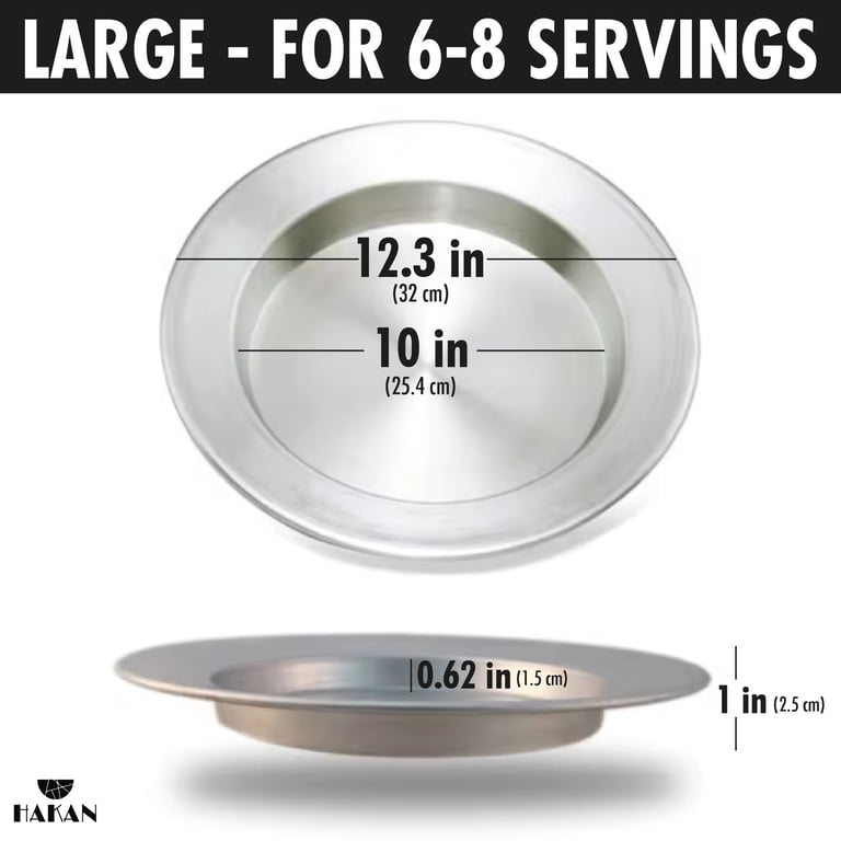 DLK Set Of 2 Aluminum Kunefe / Kunafa Trays - 13 Inch Diameter Pans For Baking Sweet Pastry