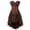 Brown, variant on Women Steampunk Brocade Boned Bustiers Corset with Skirt Pirate Set Brown M