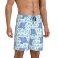 thumbnail image 6 of Mens Pajama Shorts, stingray bubbles blue stripes Sleep Shorts Men Pajama Bottoms Lounge PJ Shorts with Pockets, 6 of 6