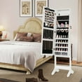 thumbnail image 2 of Costway LED Mirror Jewelry Cabinet with 20 LED Lights Full-Length Mirror Adjustable Angles White, 2 of 10