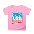 thumbnail image 1 of NINGMENG Hauts et T-Shirts pour Filles Enfants Imprimé Drapeau Fête de l'Indépendance 4 Juillet Col Rond Manches Courtes Chandail T-Shirts Vêtements de Vacances, Rose, 8-9 Ans, 1 of 4