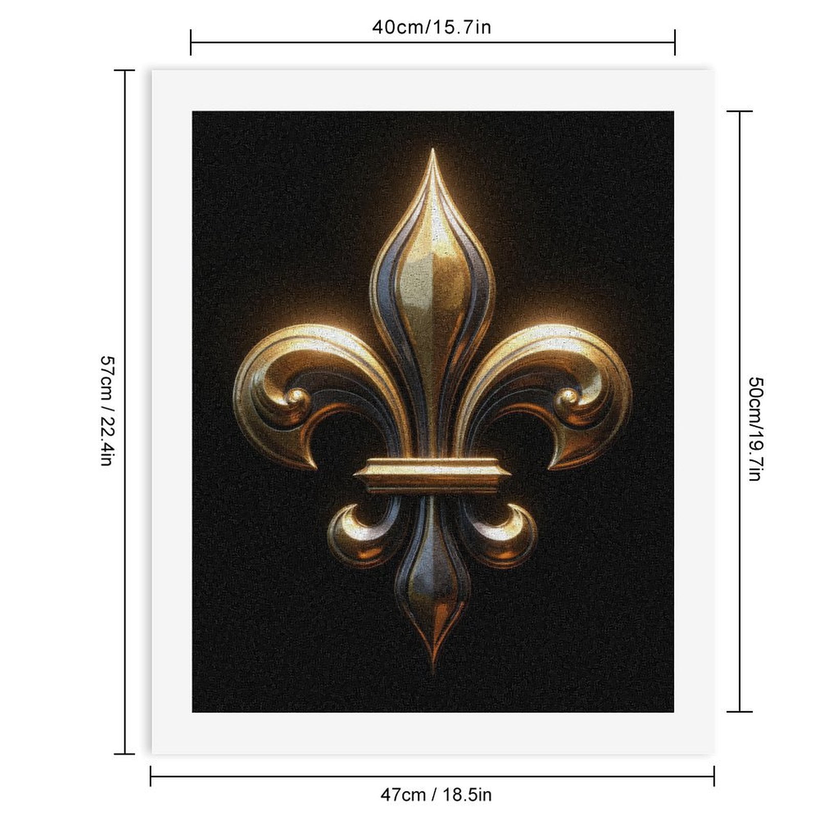 Paint by Numbers Kit for Adults, Golden Fleur De Lis Emblem Paint by Numbers, Easy Paint by Numbers Kit for Adults Beginner, DIY Adult Paint by Number Kits on Canvas, Home Decor