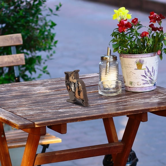Rustic Wooden Wall Art with Owl Figurines, Nature-Inspired Cabin Decor, Owl Statues for Home Decoration and Living Room