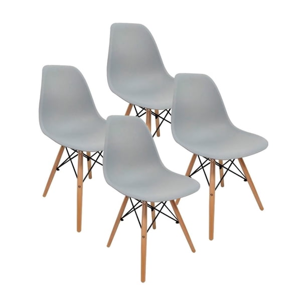Juego de 4 sillas Midtown Concept tipo Eames color Gris