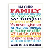 The Kids Room by Stupell In Our Family Rainbow Typog Wall Plaqueby Erica Billups