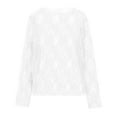 thumbnail image 6 of Puntoco Tops Blouses for women Clearance Women's Mesh Top Long Sleeve Mock Neck Sheer Blouse See Through Floral Lace Tops White 4(S), 6 of 8