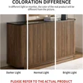 thumbnail image 5 of BFJDM 64 inch Walnut Fluted Sideboard Buffet, Faux Marble Top, Push-to-Open Design with 4 Adjustable Shelves, 5 of 11