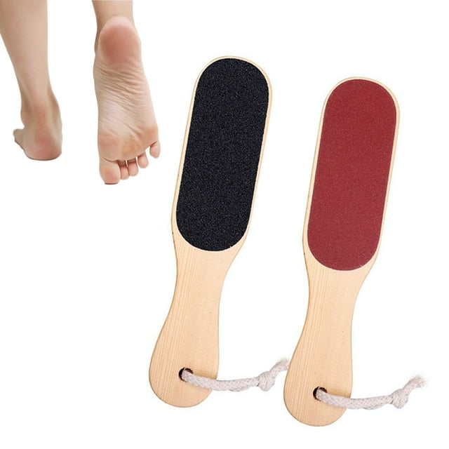 Lima para pies - Exfoliante de madera para pedicura, elimina piel seca y muerta - Raspador de talones para pies, manos y cuerpo