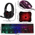 thumbnail image 3 of 4 in 1 Gaming Keyboard, Mouse, Headset, and Mouse Pad Combo, Wired LED RGB Backlights, Bundle for PC Gamers, Xbox and PS4 Users. (Black), 3 of 8