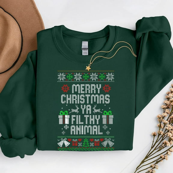 Merry Christmas Animal Filthy Ya Xmas Family Pajama – T-Shirt, Hoodie & Sweatshirt – Holiday Humor – Festive Family Fun