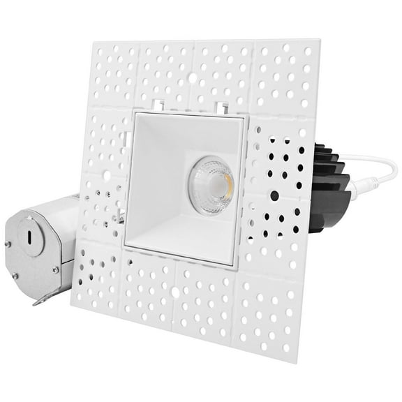 Luxrite 2 Inch Square Trimless LED Recessed Light, 5CCT 2700K-5000K, Interlocking, 15W, 1000LM, ETL