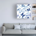 thumbnail image 3 of Canvas Wall Art - Jean Plout 'Beautiful Blue Butterflies A' Wall Art for Living Room, Bedroom, or Office Décor by Trademark Fine Art - 14 x 14 Inches, 3 of 4