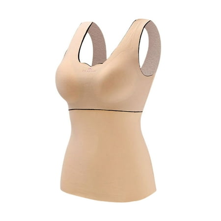 

Women s Slim Vest with Built in Bra Elastic Camisole Comfortable Seamless Tummy Control Shapewear