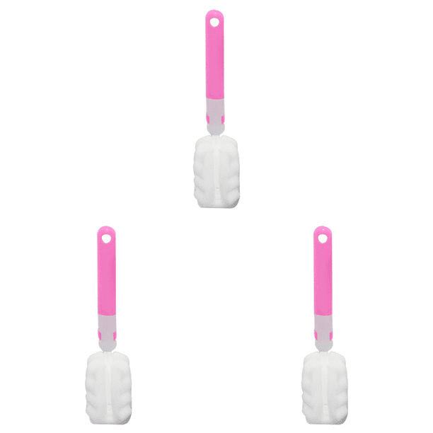 Cepillo Limpieza Botellas Desmontable Suave para Copas Vino Tazas () Rosa