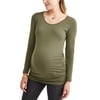 Oh! MammaMaternity long sleeve knit top with side ruching -- available in plus sizes