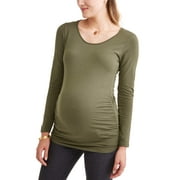 Maternity Long Sleeve Knit Top with Side Ruching -- Available in Plus Sizes