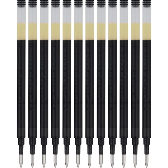 Gel Ink Refills, Fine Point 0.7 mm,Pen Refills, Black, Pack of 12