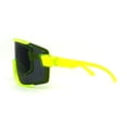 thumbnail image 4 of Mens Exposed Lens Oversize Shield Sport Plastic Sunglasses Yellow, 4 of 4