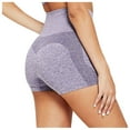 thumbnail image 1 of Gibobby Pantalones cortos de yoga Pantalones cortos ajustados para yoga, sin costuras, para mujer, para fitness, levantamiento de cadera, cintura alta(Morado,M), 1 of 5