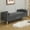 Charcoal, variant on Comfortable Corduroy Storage Bench with Armrests and Two Bolster Pillows for Living Room or Bedroom, 65 "