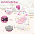 thumbnail image 3 of XunKA Electric Baby Swing, Portable Infant Bouncer Cradle with bluetooth Music and Remote Control,Pink., 3 of 8