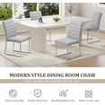 thumbnail image 7 of StnTalk Dining Chairs Set of 2, Kight Gray Faux Leather Kitchen Chairs with Thick Padded Seat, Armless Side Chairs with Metal Legs for Apartment & Small Dining Spaces, 7 of 7