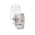 thumbnail image 3 of Z-Lite Joliet Clear Glass Steel Vanity Wall Sconce in Brushed Nickel, 3 of 3